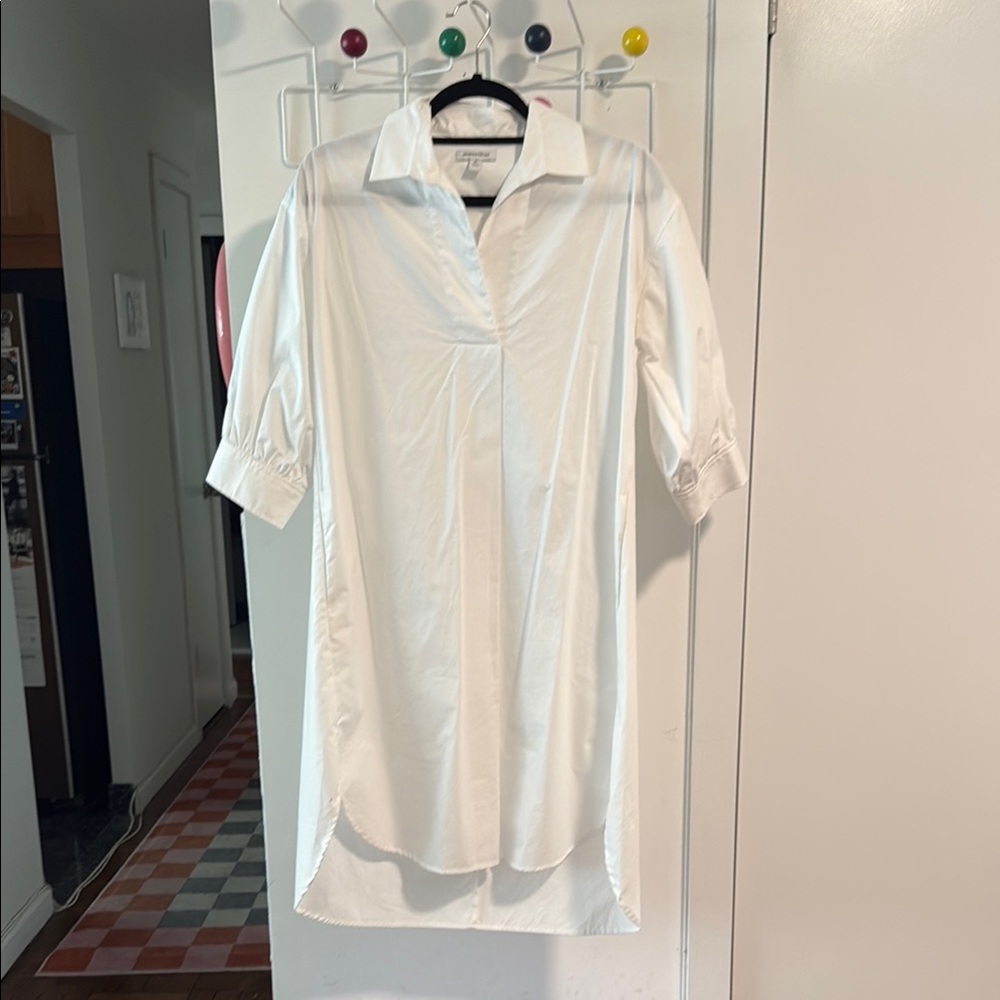 White Poplin Shirt Dress